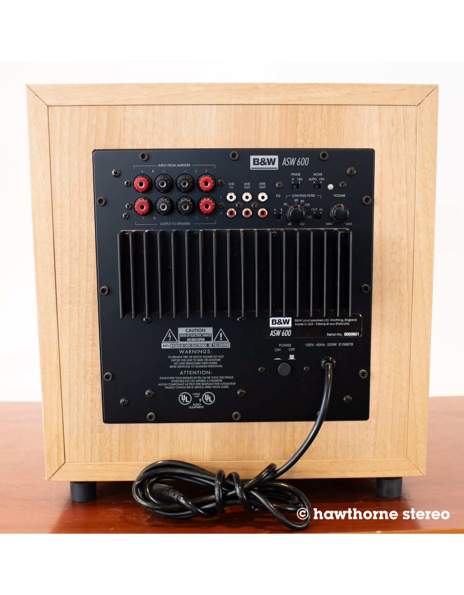 B&W B&W ASW-600 Subwoofer USED