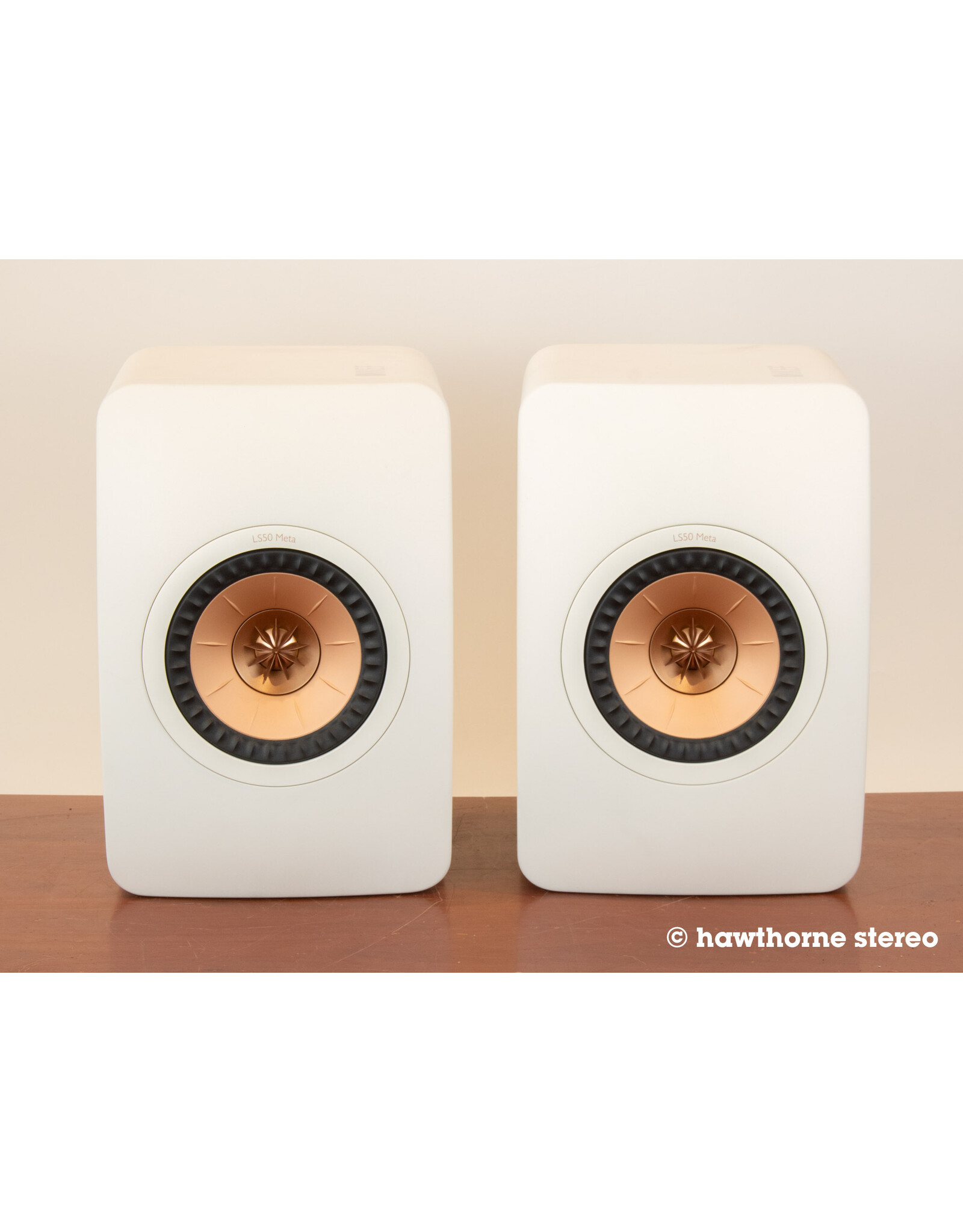 KEF KEF LS50 Meta Mineral White Bookshelf Speakers USED