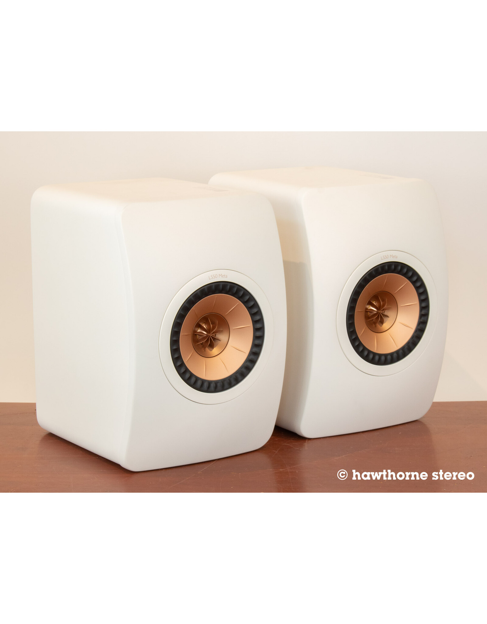 KEF KEF LS50 Meta Mineral White Bookshelf Speakers USED