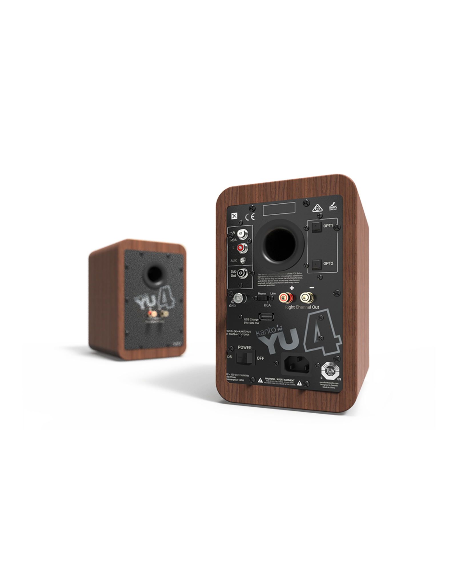 Kanto Kanto YU4 Walnut Bluetooth Powered Speakers OPEN BOX