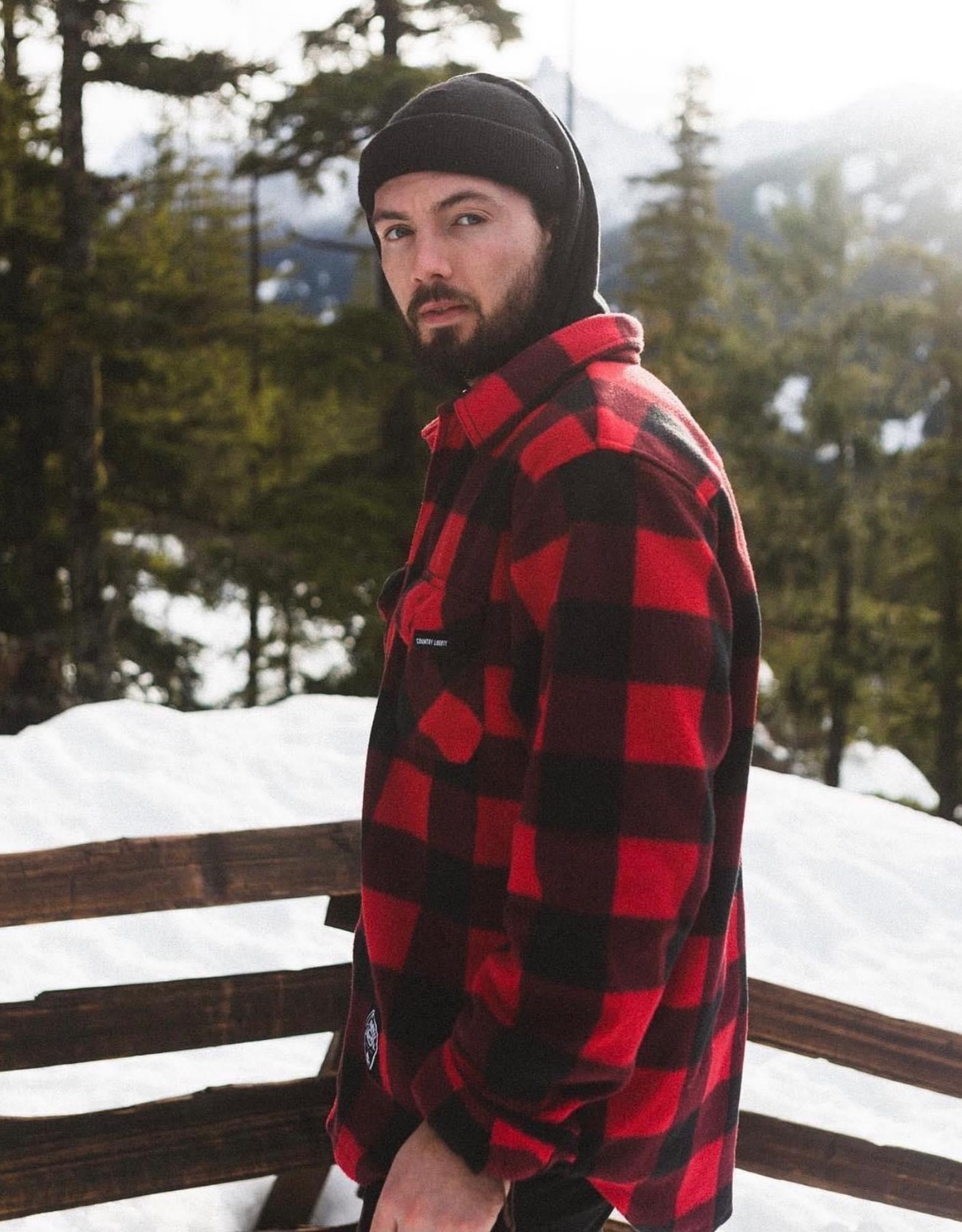 CL Plaid fleece button up Red/Blk