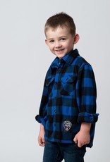 Country Liberty CL toddler plaid fleece button up Blue/Blk
