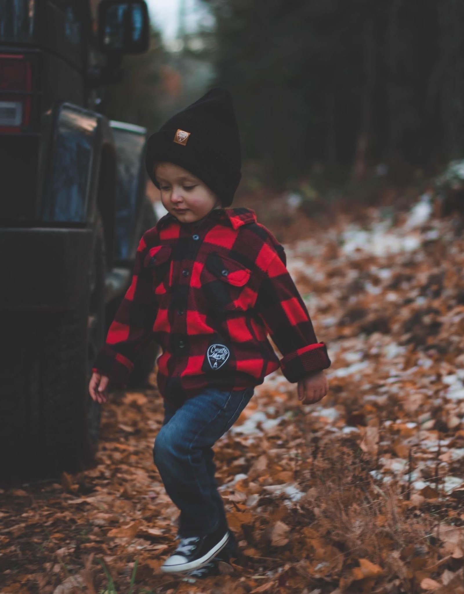 Country Liberty CL Toddler plaid fleece button up Red/Blk