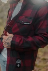 Country Liberty CL Plaid fleece button up maroon/Black