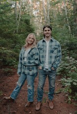 Country Liberty CL Plaid fleece button up Teal