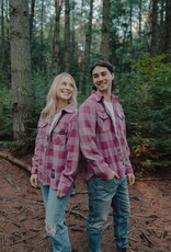 Country Liberty CL Plaid fleece button up Pink