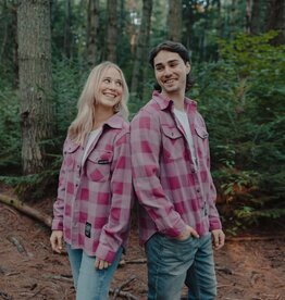 Country Liberty CL Plaid fleece button up Pink
