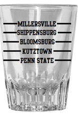 M Sword "Schools" Shot Glass