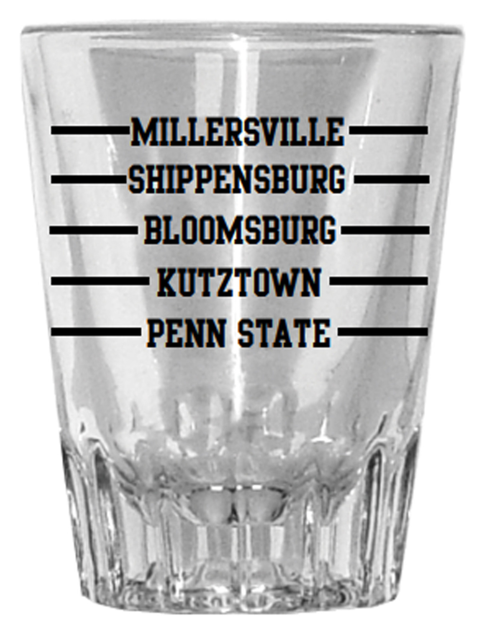 M Sword "Schools" Shot Glass