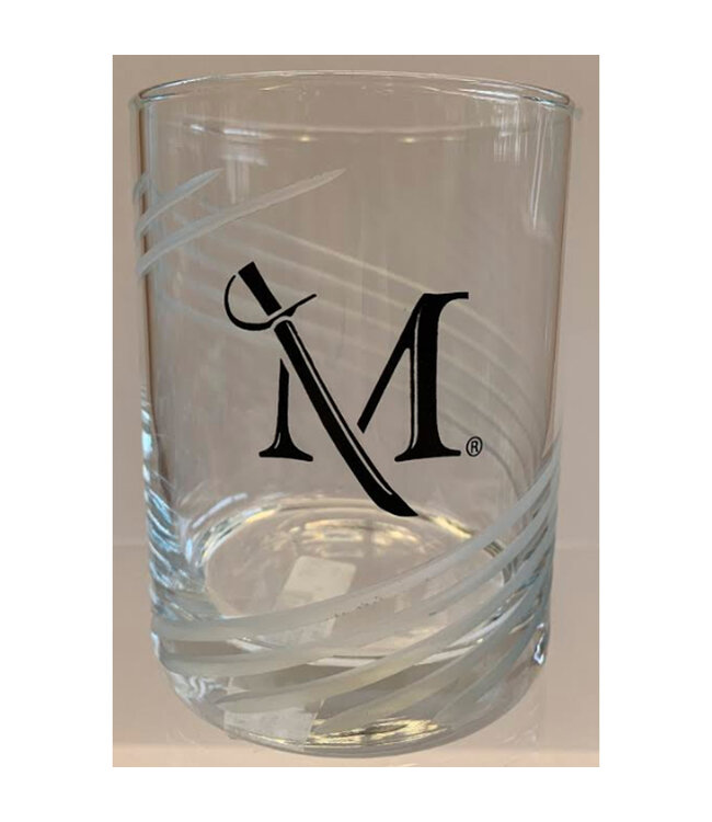 M Sword Swirl Cut Rocks Glass
