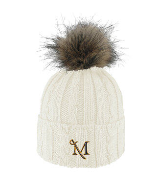 Alps Faux Fur Pom Beanie