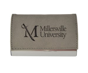 M Sword Leather Engraved Business Card Holder - Millersville University  Store