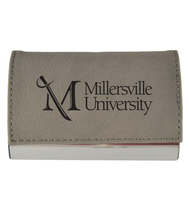 M Sword Leather Engraved Business Card Holder