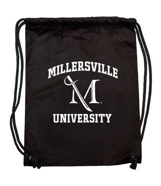 Drawstring Bag with Millersville University Black