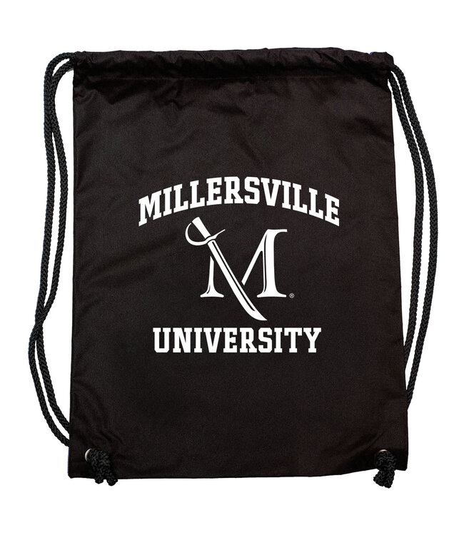 Drawstring Bag with Millersville University Black