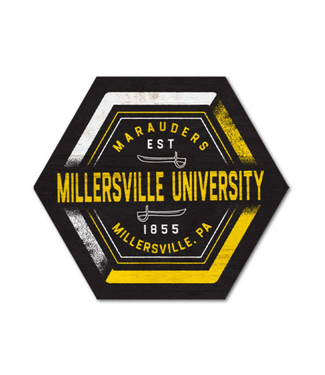 Black and Gold Hexagon Magnet