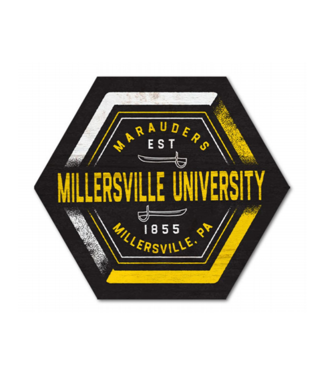 Black and Gold Hexagon Magnet