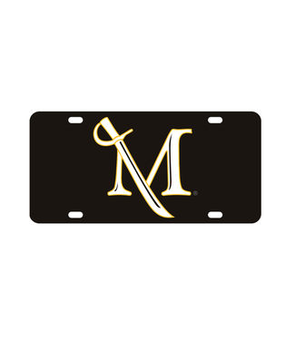 Acrylic M Sword Black License Plate