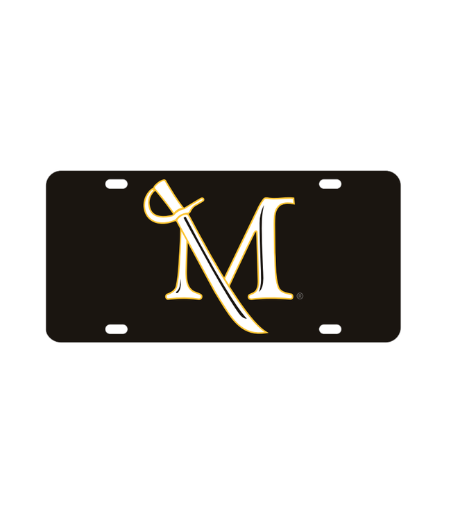 Acrylic M Sword Black License Plate