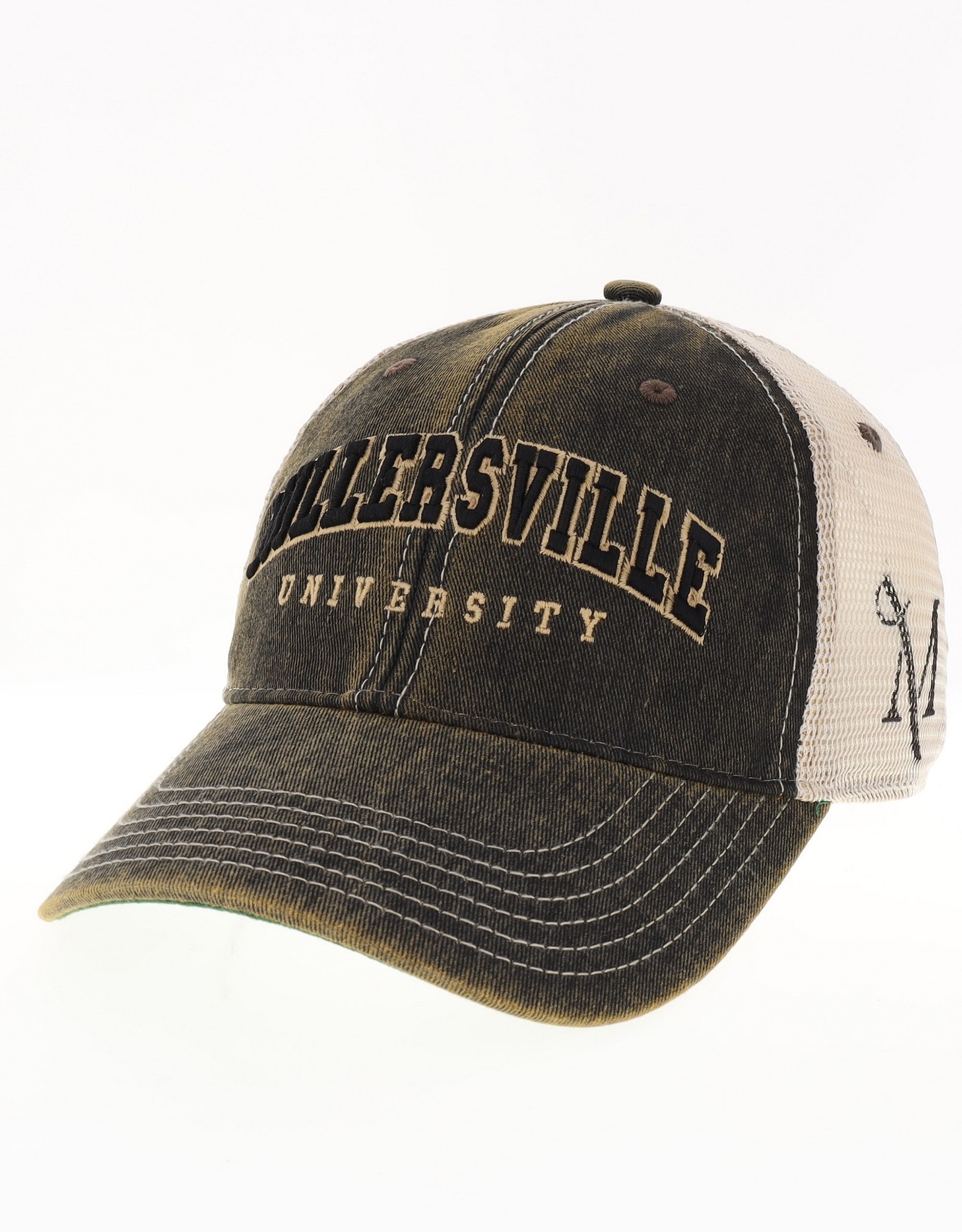 Trucker Hat with Millersville & M Sword Logo Black