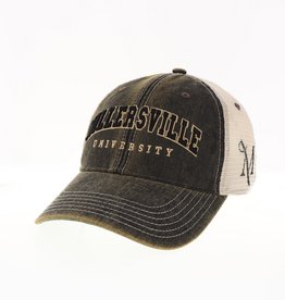 Trucker Hat with Millersville & M Sword Logo Black
