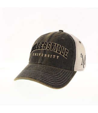 Trucker Hat with Millersville & M Sword Logo Black