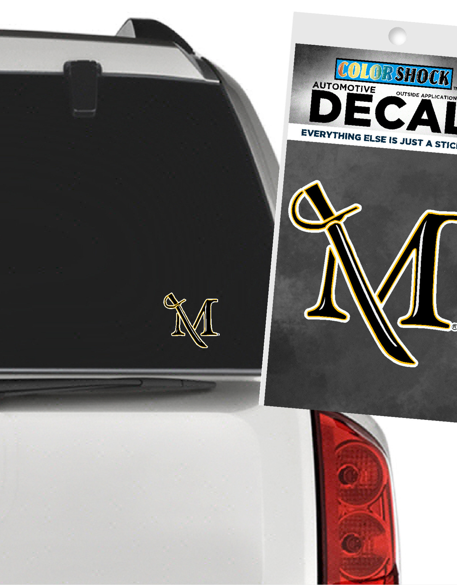 M Sword Decal -  Small Black and Gold