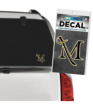 M Sword Decal -  Small Black and Gold