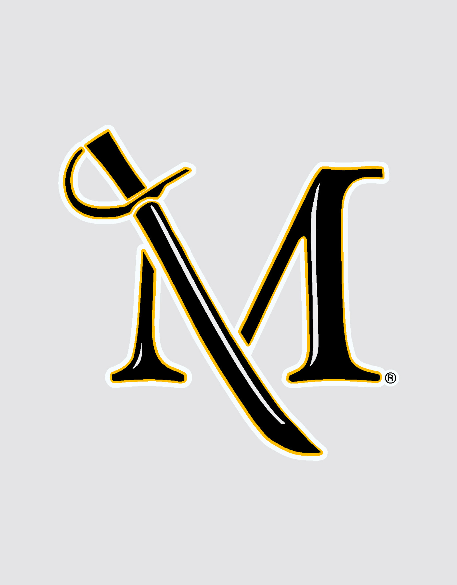 M Sword Decal -  Small Black and Gold