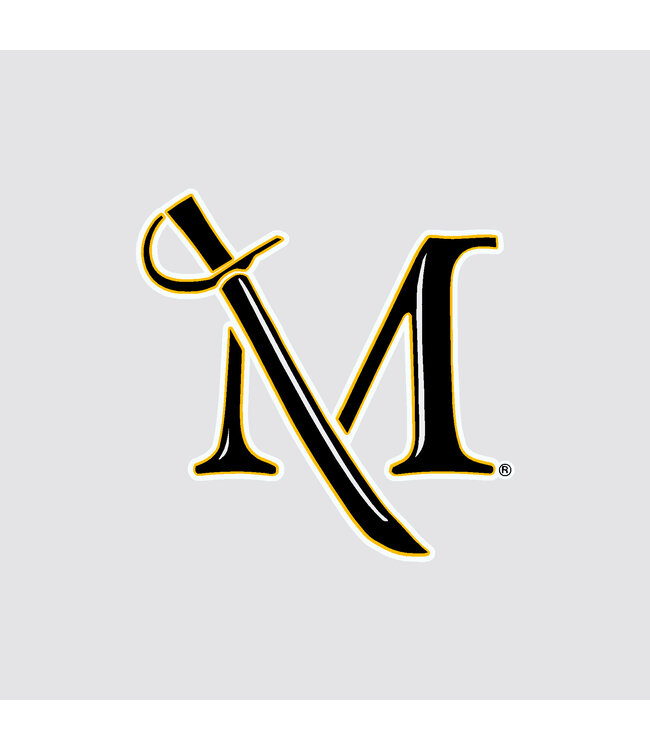 M Sword Decal -  Small Black and Gold