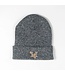 League Black Marled Yarn Cuff Beanie