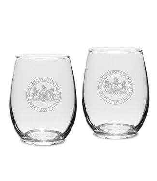 MU Seal 15oz Stemless Wine Glasses Set