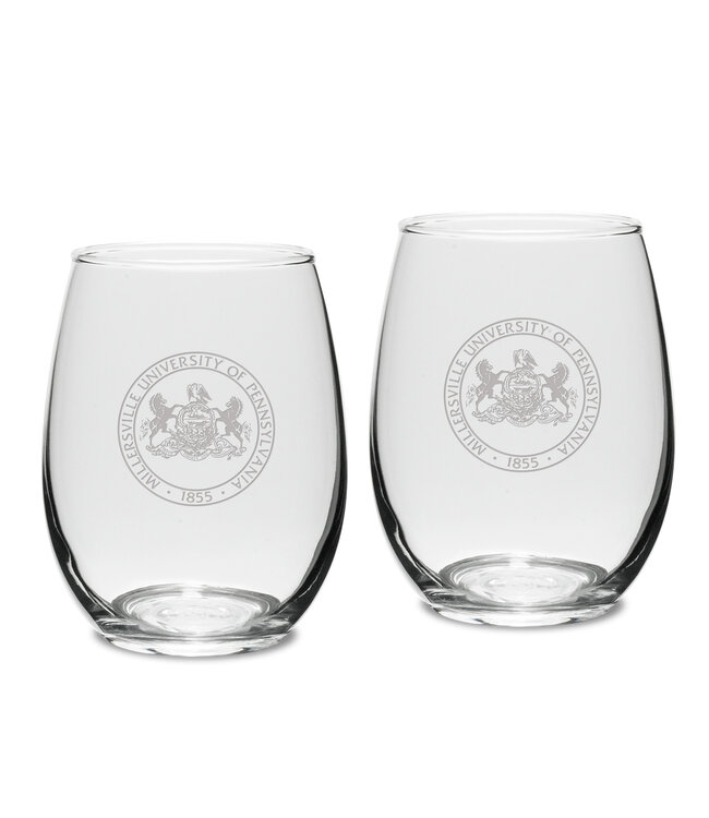 Mu Seal 15oz Stemless Wine Glasses Set