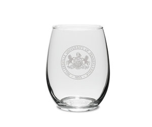 Etched Stemless Wine Glass - Colonial Williamsburg Seal