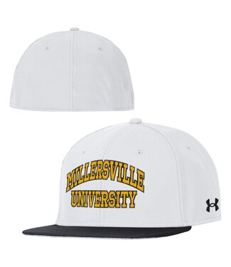 Under Armour Huddle Fitted Hat White with Black Brim