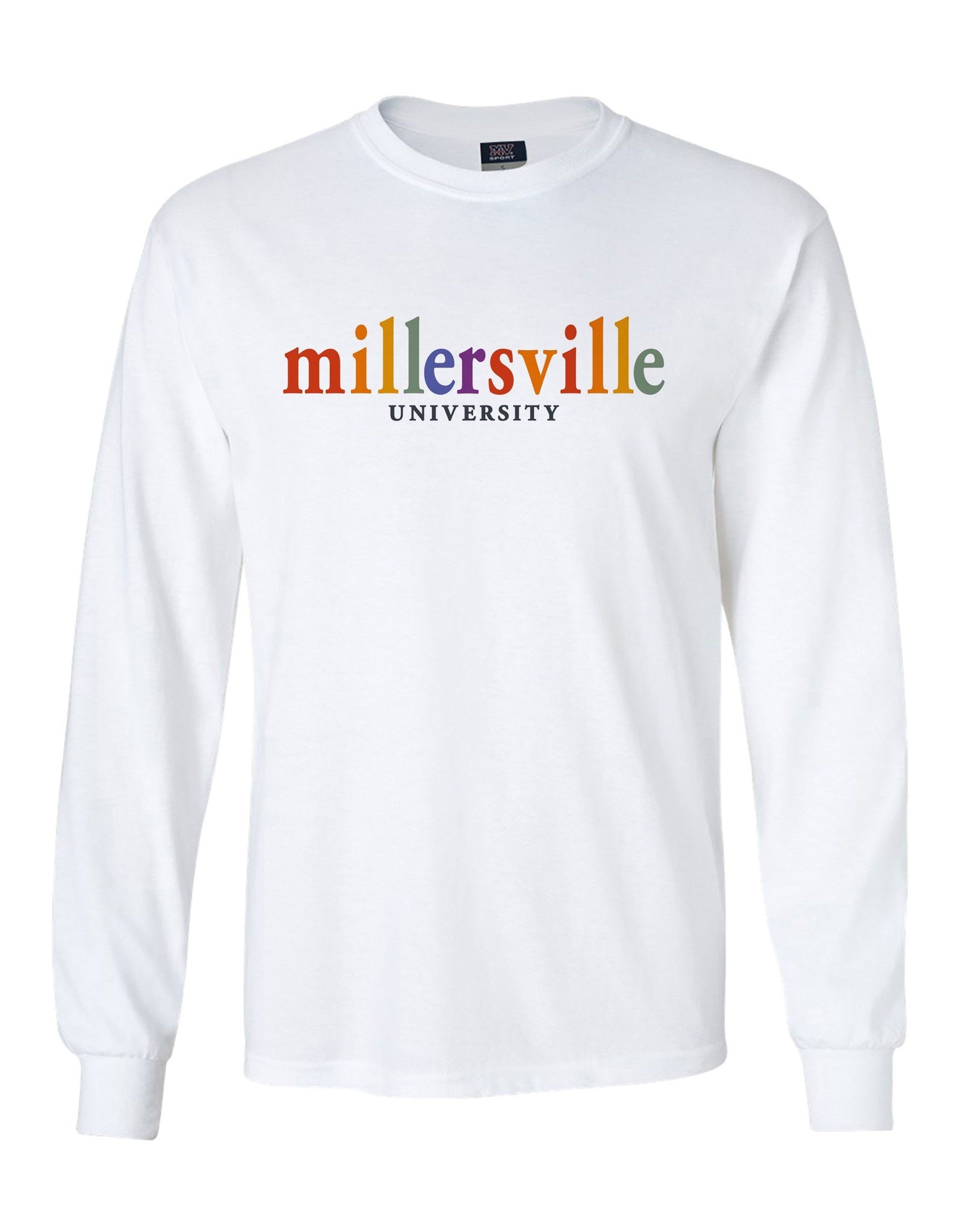 Rainbow Millersville Long Sleeve Tee White - Millersville University Store