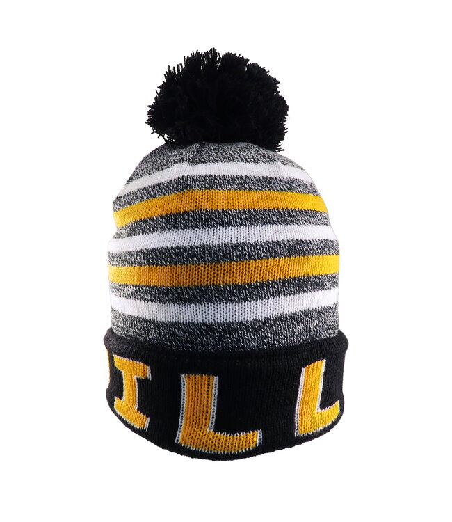 Fleece Lined Quarterback Beanie with Pom