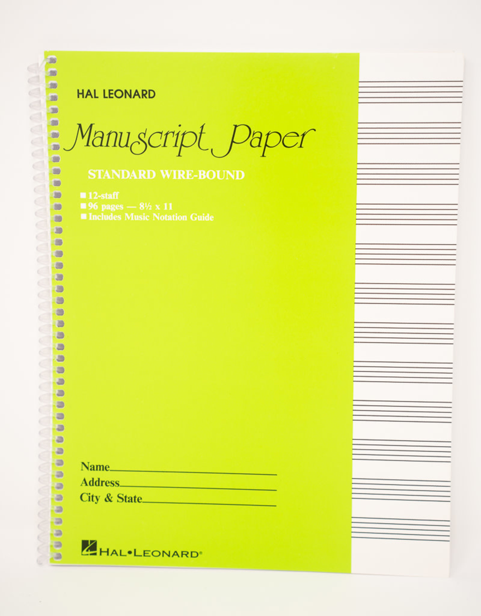 12 Staff Manuscript Paper Notebook - 96 pages