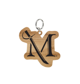 M Sword Wood Keychain