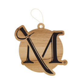 M Sword Wood Ornament