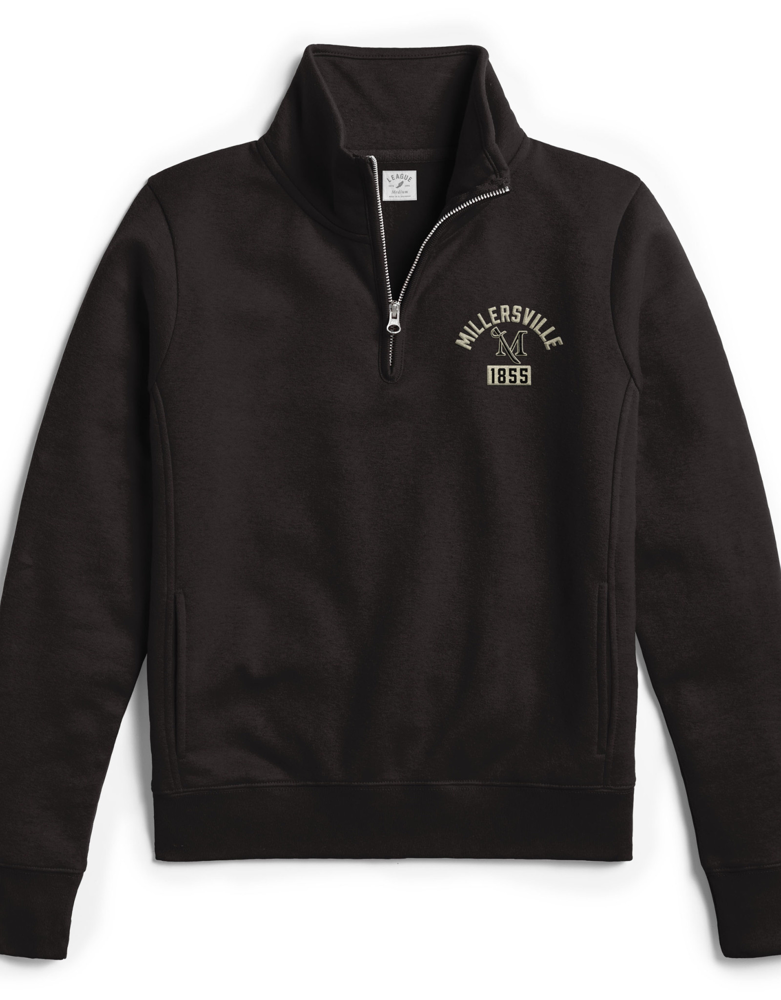 League Academy 1/4 Zip Black with Embroidery