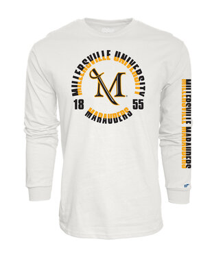 White Ringspun Longsleeve Tee with Sleeve Print