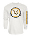 White Ringspun Longsleeve Tee with Sleeve Print