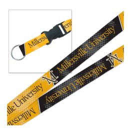 Black and Gold Sublimated Lanyard