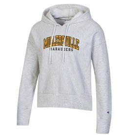 Champion Women's Reverse Weave Crop Hood Silver Grey