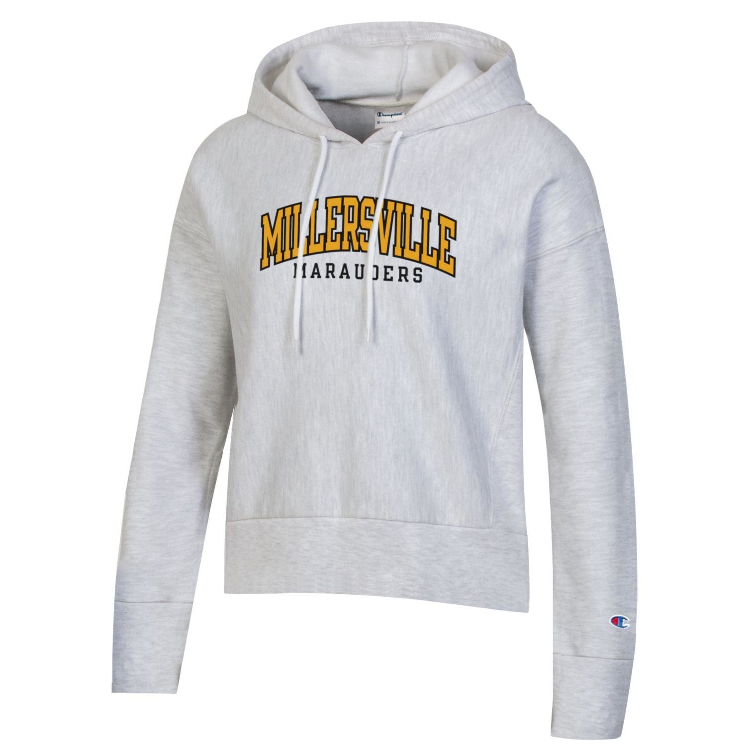 WOMEN S REVERSE WEAVE CROP HOOD SILVER GREY Millersville University Store