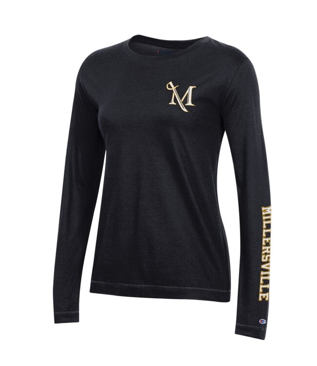 Champion Women's University 2.0 Longsleeve Tee with Sleeve Print