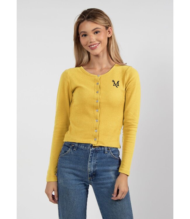 Button Front Embroidered Cardigan