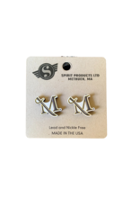 M Sword Stud Earrings