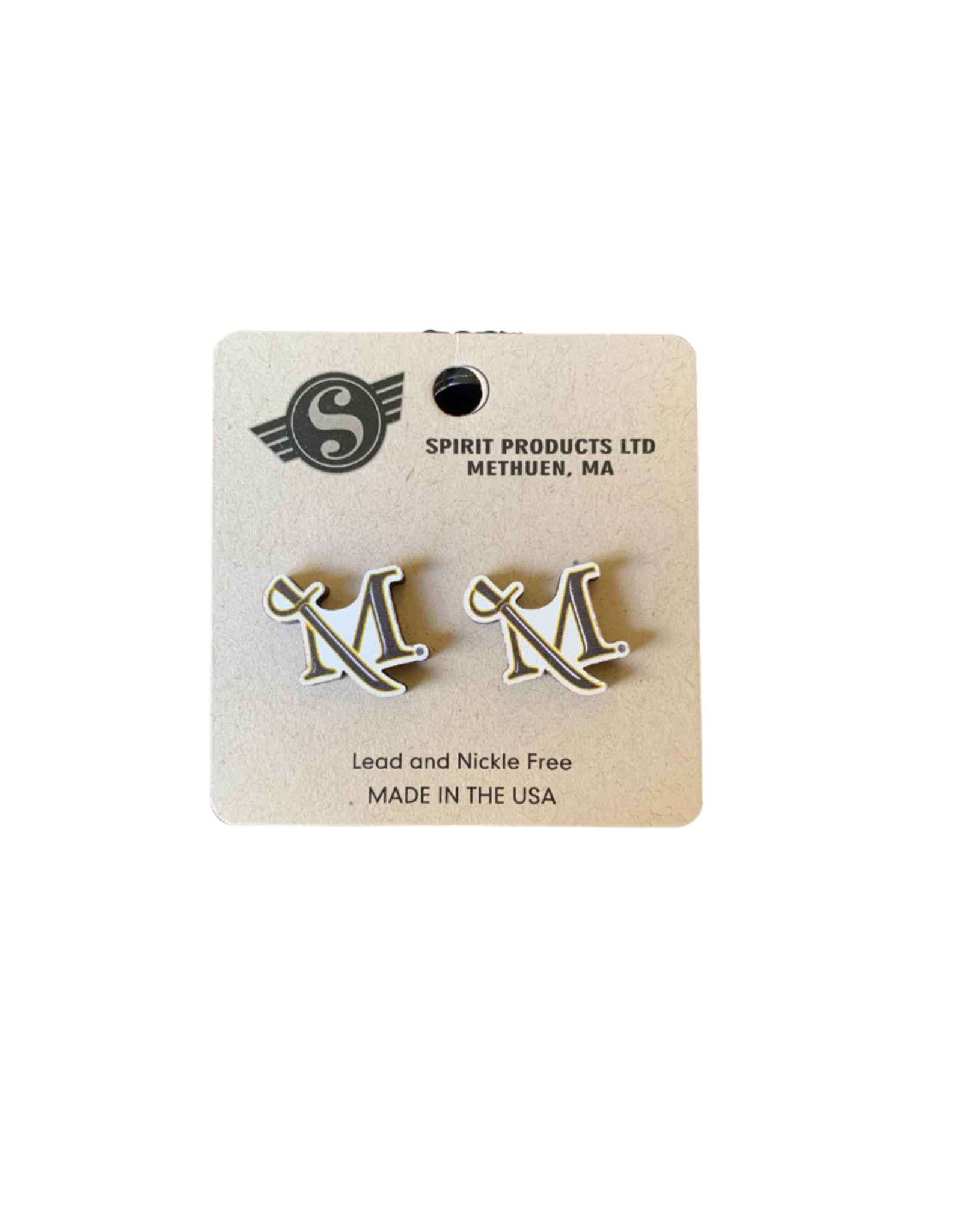 M Sword Stud Earrings